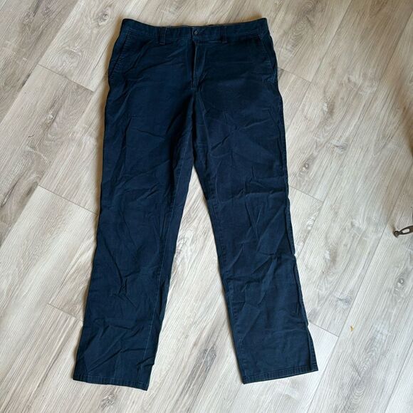 Apt 9 Premier Flex Regular Fit Navy Blue Pants Slacks Size 36x32 - Picture 2 of 7